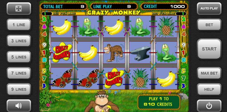 Crazy Monkey: Yüksek kazanma potansiyeli ve temalı bonus oyunu!
