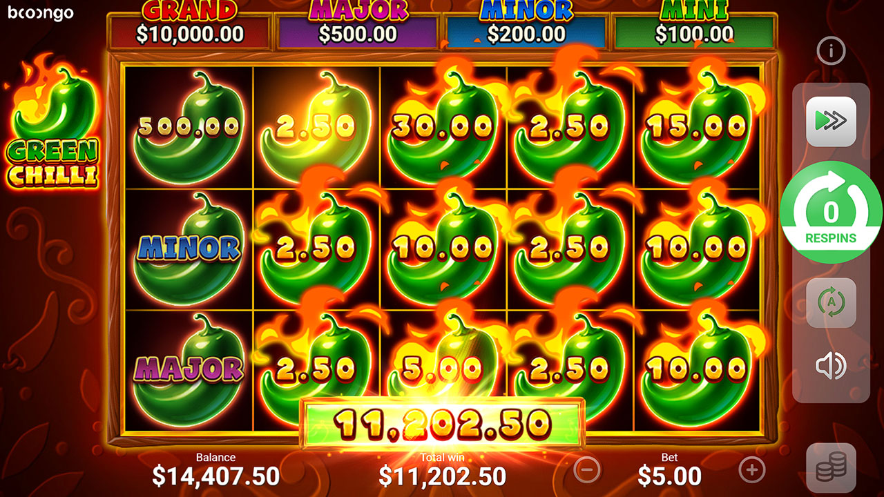 Green Chilli: Hot peppers will bring a payout of x2000 bets!